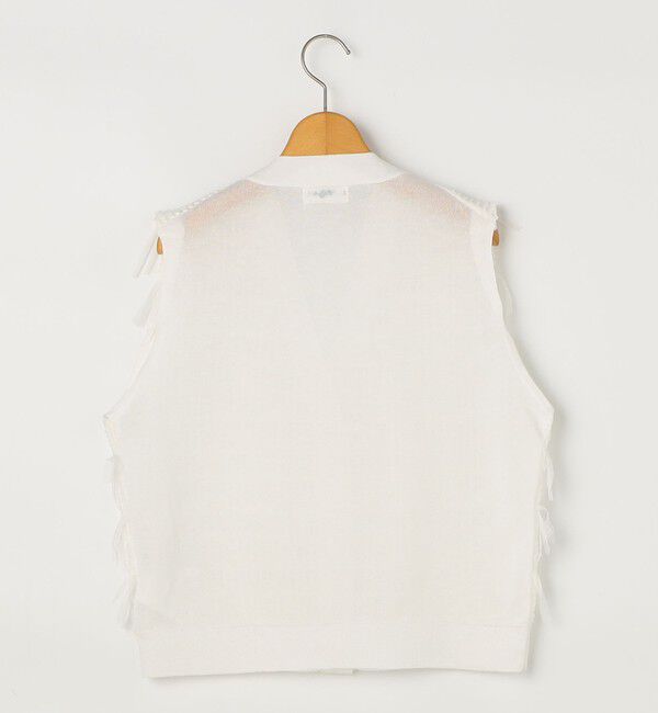 NOLLEY'S「《手洗い可能》チュールフリンジVネックベスト」|ベスト・ジレ|