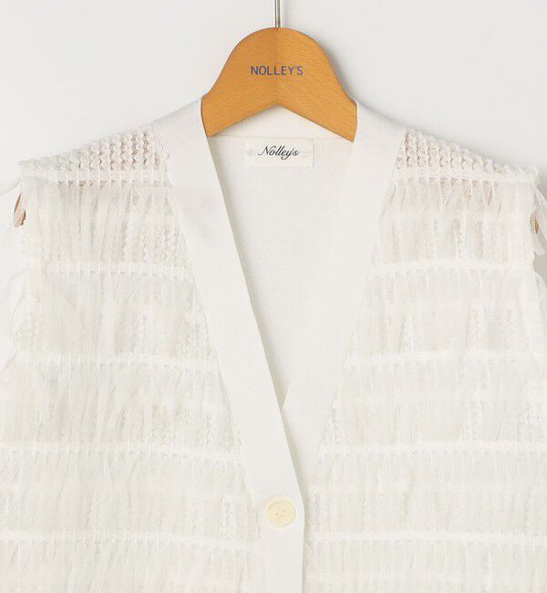NOLLEY'S「《手洗い可能》チュールフリンジVネックベスト」|ベスト・ジレ|