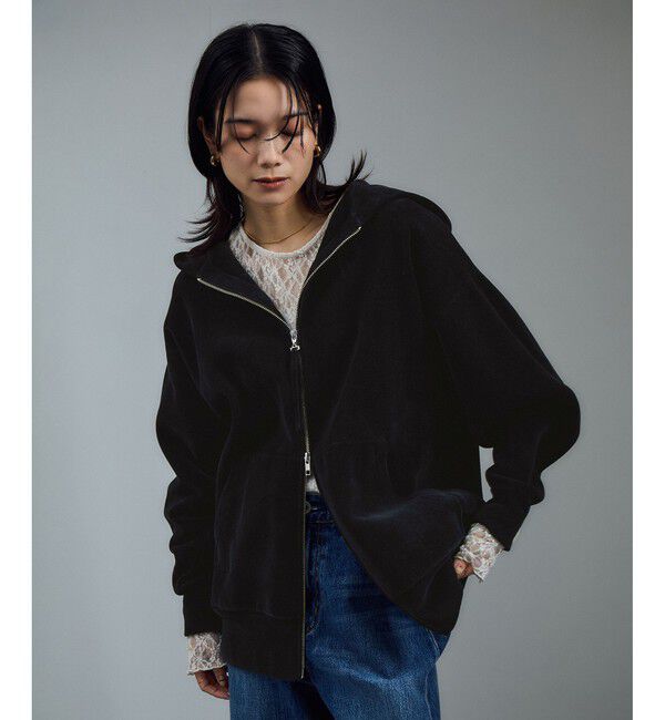 SALON adam et rope'「ジップパーカー-CreamyCotton /クリーミーコットン-」|パーカー|ブラック(01)