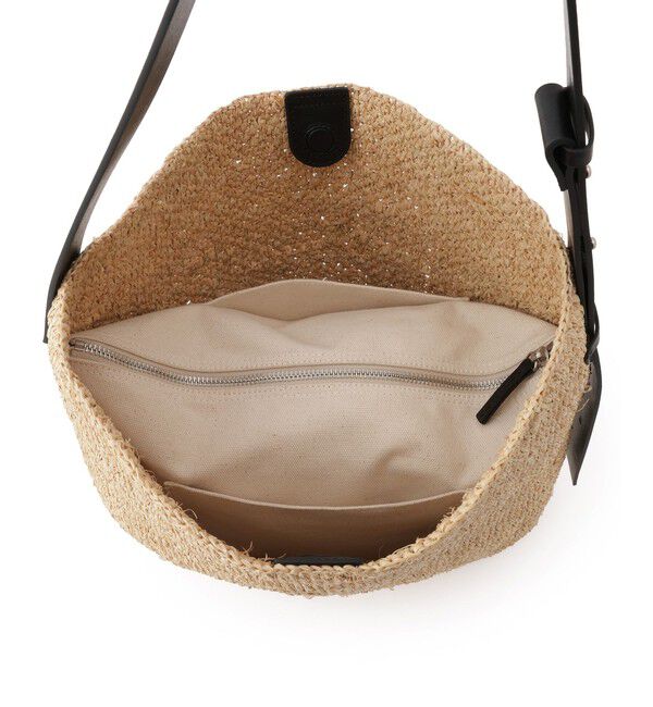 SALON adam et rope'「【W S（ドゥーブル）】レザーハンドルラフィアバッグ」|ショルダー・メッセンジャー|