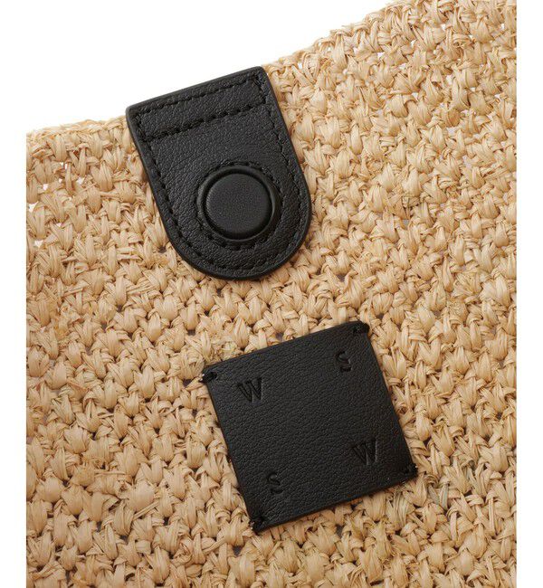 SALON adam et rope'「【W S（ドゥーブル）】レザーハンドルラフィアバッグ」|ショルダー・メッセンジャー|