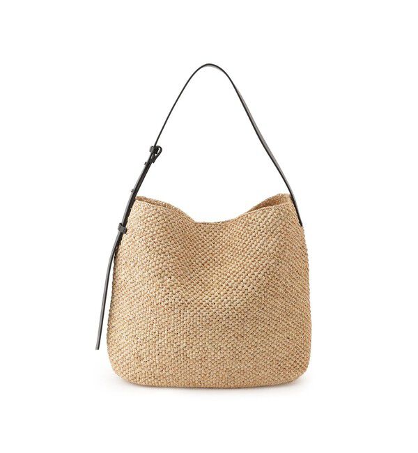 SALON adam et rope'「【W S（ドゥーブル）】レザーハンドルラフィアバッグ」|ショルダー・メッセンジャー|