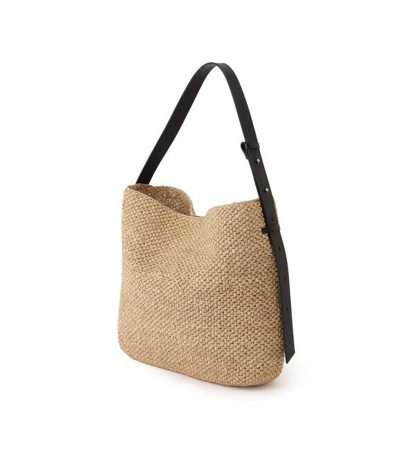 SALON adam et rope'「【W S（ドゥーブル）】レザーハンドルラフィアバッグ」|ショルダー・メッセンジャー|