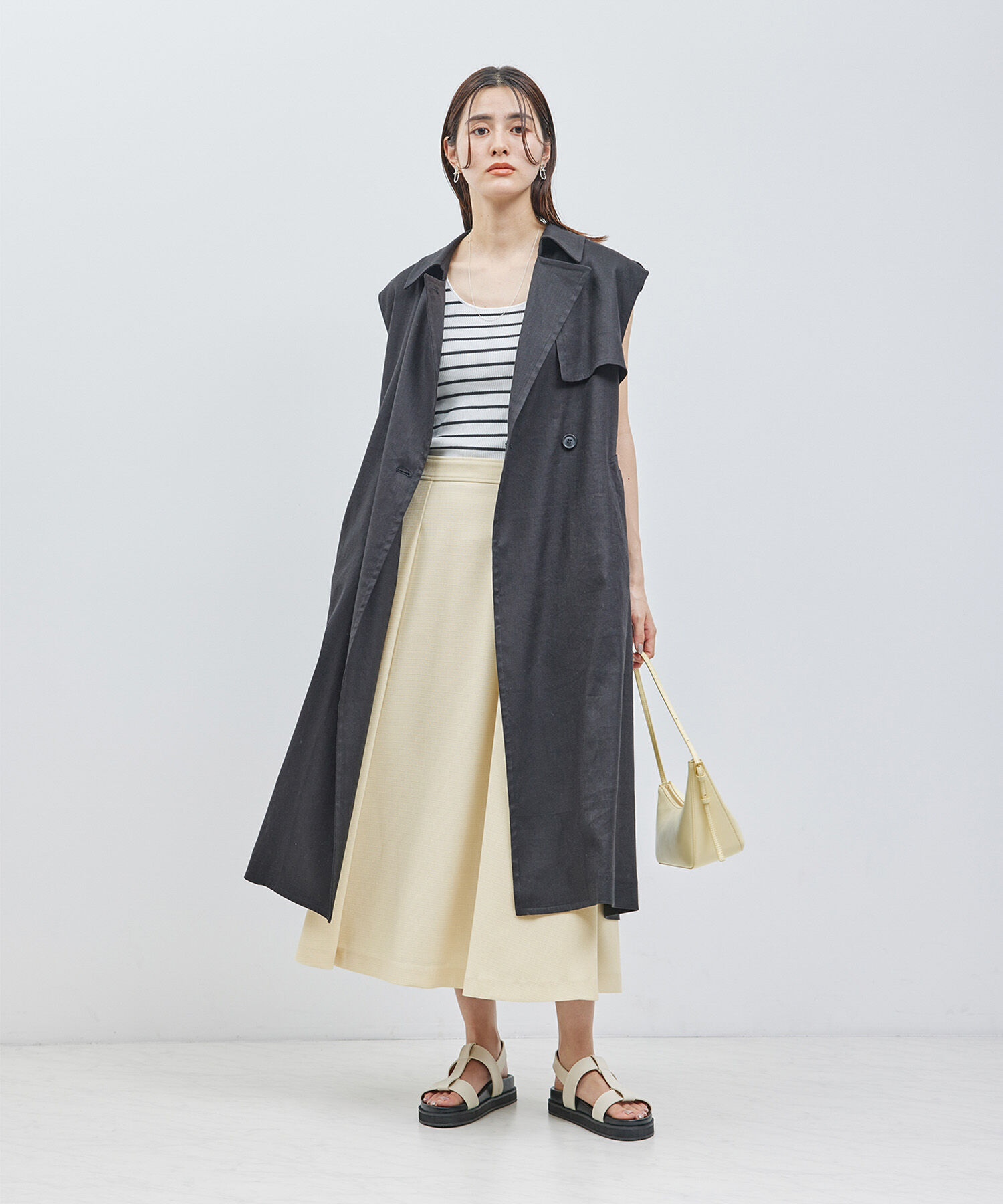 ROPE「フォルムフレアスカート（ラメ/無地）【セットアップ対応】」|スカート|