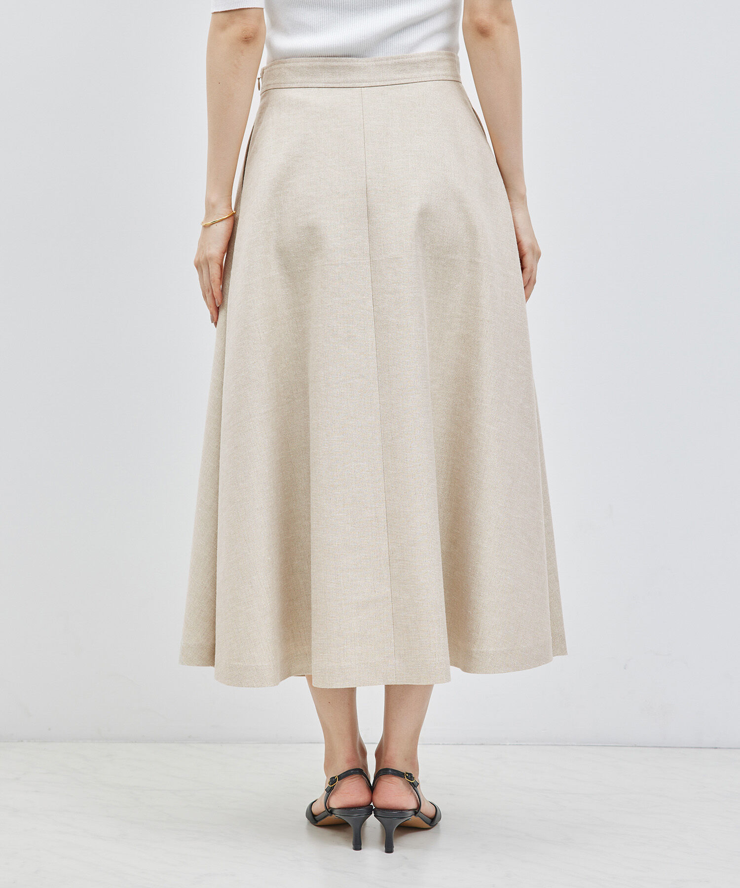 ROPE「フォルムフレアスカート（ラメ/無地）【セットアップ対応】」|スカート|