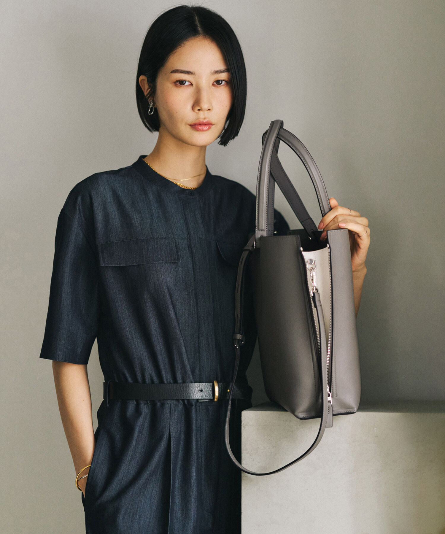 ROPE「【E'POR】【新型】Y BAG Short/通勤・26SS」|トートバッグ|グレー(07)