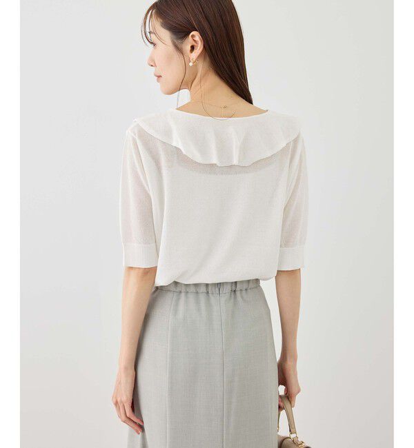 Rope&rsquo;Picnic「5分袖フリルニット」|ニット・セーター|