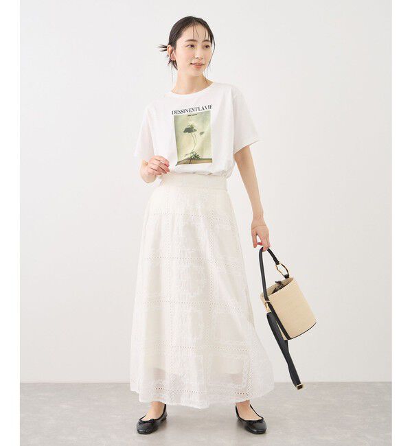 Rope&rsquo;Picnic「RENUロゴ＆フォトアソートプリントTシャツ/UVカット・接触冷感・イージーケア」|Tシャツ・カットソー|