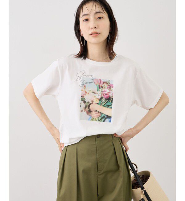 Rope&rsquo;Picnic「RENUロゴ＆フォトアソートプリントTシャツ/UVカット・接触冷感・イージーケア」|Tシャツ・カットソー|