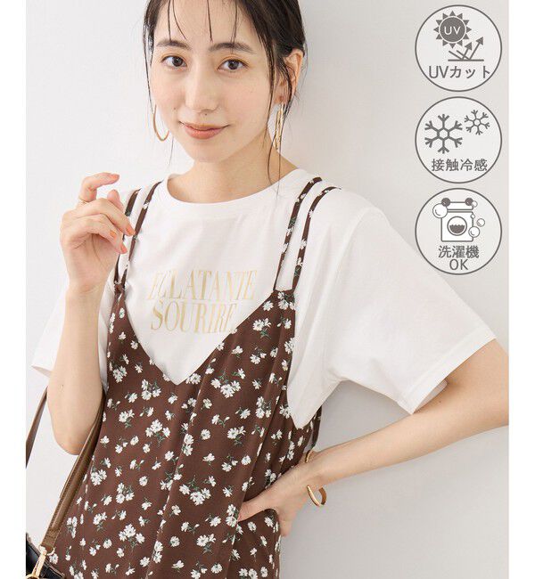 Rope&rsquo;Picnic「RENUロゴ＆フォトアソートプリントTシャツ/UVカット・接触冷感・イージーケア」|Tシャツ・カットソー|ホワイト系(11)