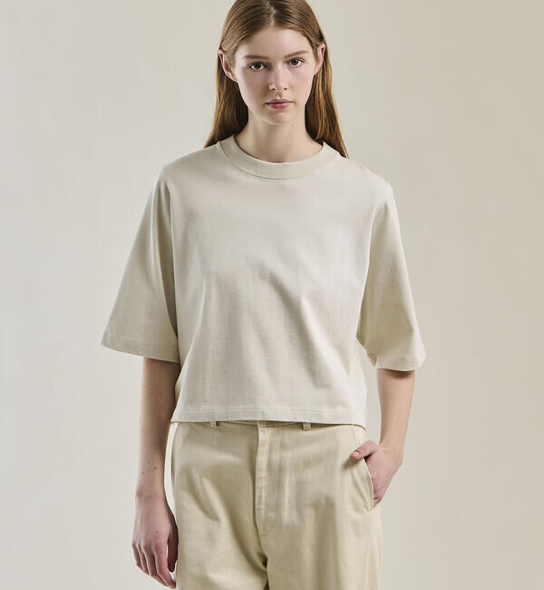 handvaerk「handvaerk | コットン クルーネック半袖Tシャツ SOLID WOMEN」|Tシャツ・カットソー|