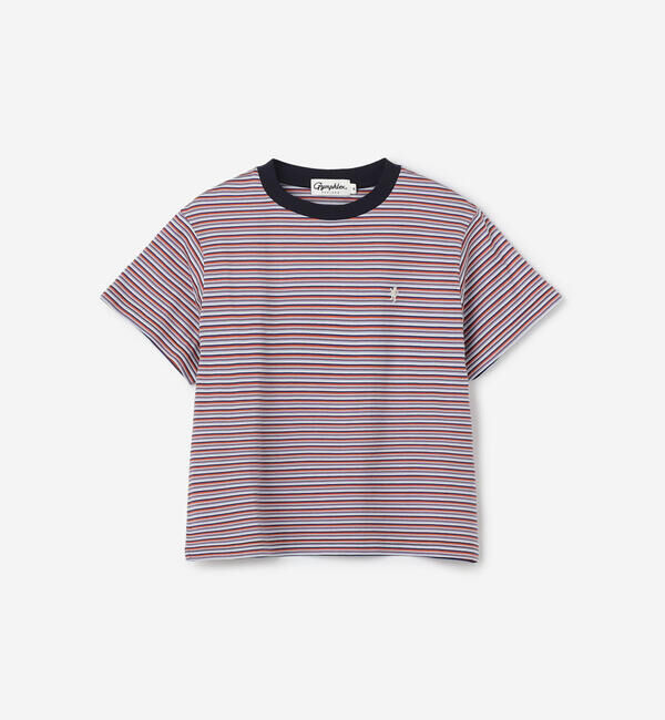 GYMPHLEX「Gymphlex | マルチボーダー クルーネック半袖Tシャツ WOMEN」|Tシャツ・カットソー|