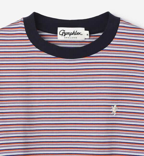 GYMPHLEX「Gymphlex | マルチボーダー クルーネック半袖Tシャツ WOMEN」|Tシャツ・カットソー|