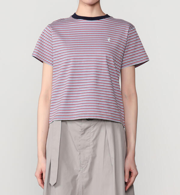 GYMPHLEX「Gymphlex | マルチボーダー クルーネック半袖Tシャツ WOMEN」|Tシャツ・カットソー|