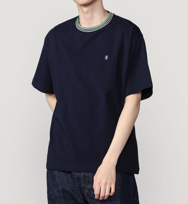 GYMPHLEX「Gymphlex | 〈別注〉クルーネック ラインTシャツ MEN」|Tシャツ・カットソー|NAVY系1