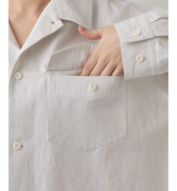 Drawing Numbers「【Drawing Numbers】コットンリネンデニムシャツ」|シャツ・ブラウス|