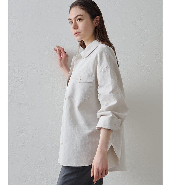 Drawing Numbers「【Drawing Numbers】コットンリネンデニムシャツ」|シャツ・ブラウス|