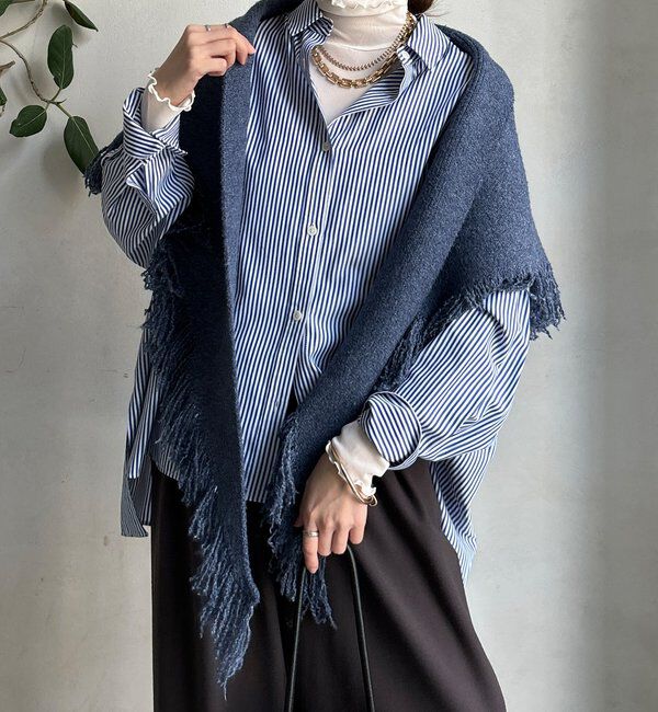  「【WEB限定】三角フリンジストール」|マフラー|