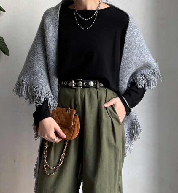  「【WEB限定】三角フリンジストール」|マフラー|