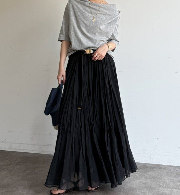  「ランダムプリーツボリュームスカート」|スカート|