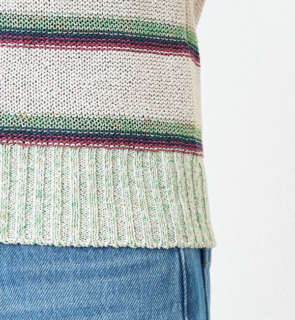  「【アンサンブル着用可能】マルチボーダーニットキャミ」|ニット・セーター|