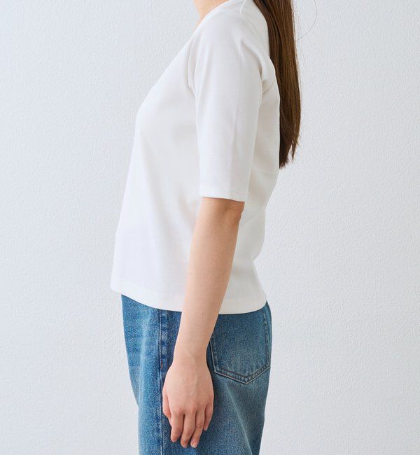  「【接触冷感/透湿/紫外線防止】5分袖フライスTee」|Tシャツ・カットソー|