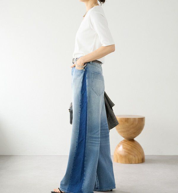  「【接触冷感/透湿/紫外線防止】5分袖フライスTee」|Tシャツ・カットソー|