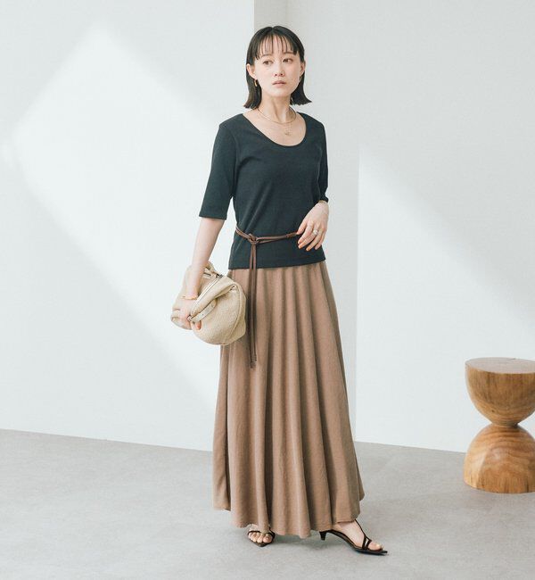  「【接触冷感/透湿/紫外線防止】5分袖フライスTee」|Tシャツ・カットソー|