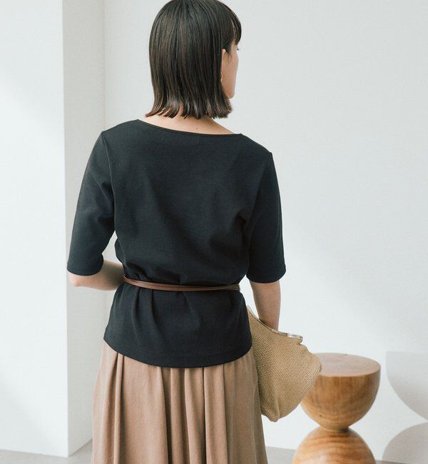  「【接触冷感/透湿/紫外線防止】5分袖フライスTee」|Tシャツ・カットソー|