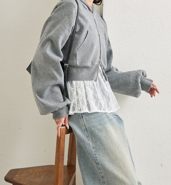  「フーディーニットショートパーカー」|パーカー|