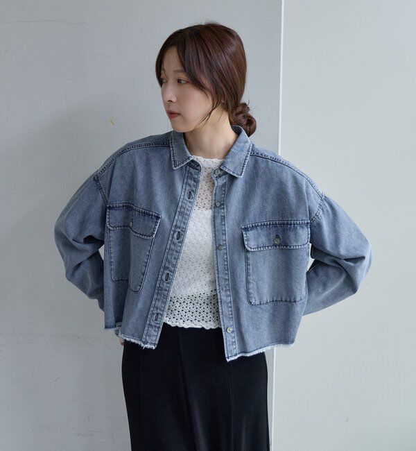  「デニムオーバーショートシャツ」|シャツ・ブラウス|