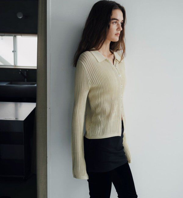  「【Pasterip】 Polo knit summer cardigan」|カーディガン|