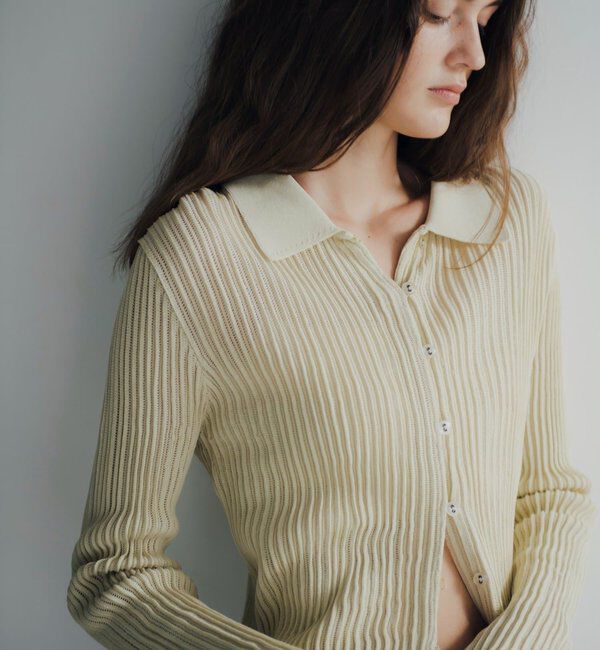  「【Pasterip】 Polo knit summer cardigan」|カーディガン|