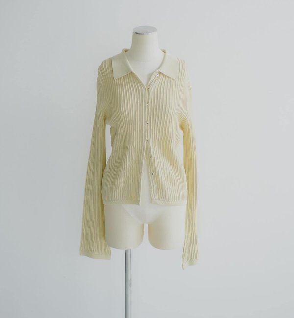  「【Pasterip】 Polo knit summer cardigan」|カーディガン|