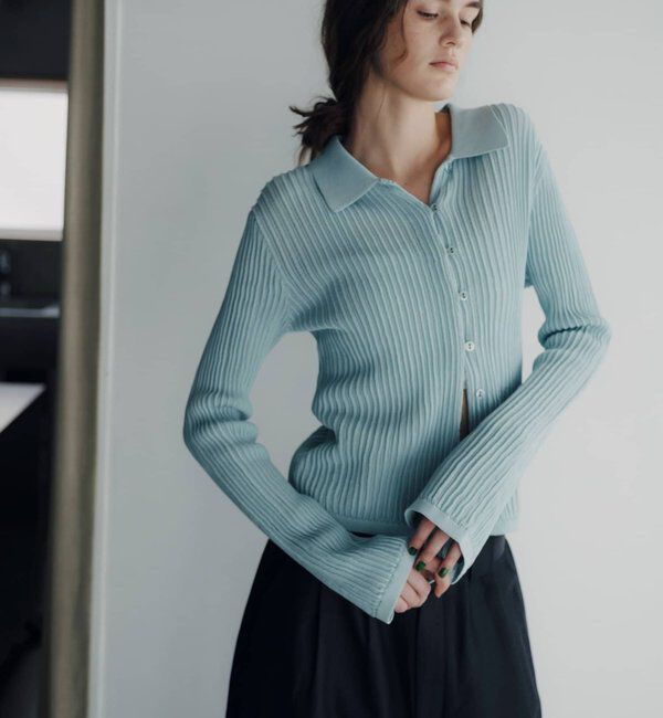  「【Pasterip】 Polo knit summer cardigan」|カーディガン|