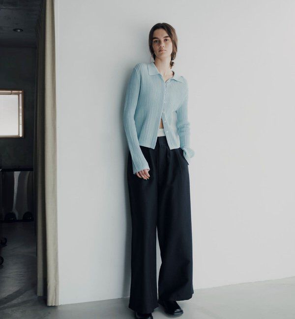  「【Pasterip】 Polo knit summer cardigan」|カーディガン|