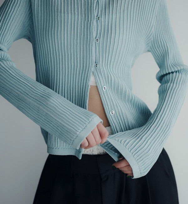  「【Pasterip】 Polo knit summer cardigan」|カーディガン|