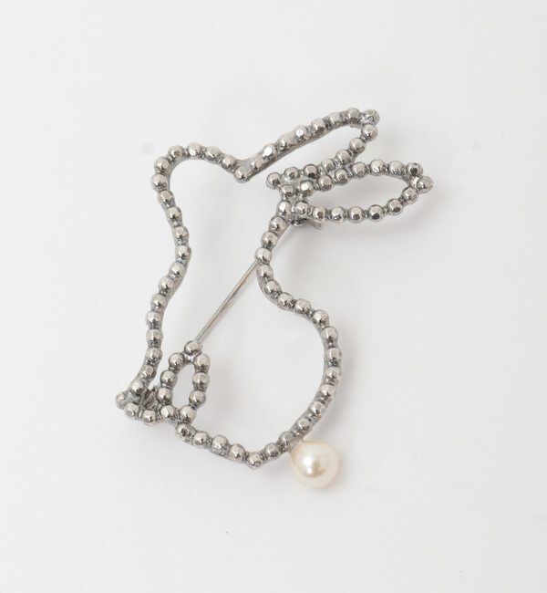 TIARA「【ADER.bijoux/アデルビジュー】CUTSTEEL rabbit brooch」|ブローチ・コサージュ|シルバー
