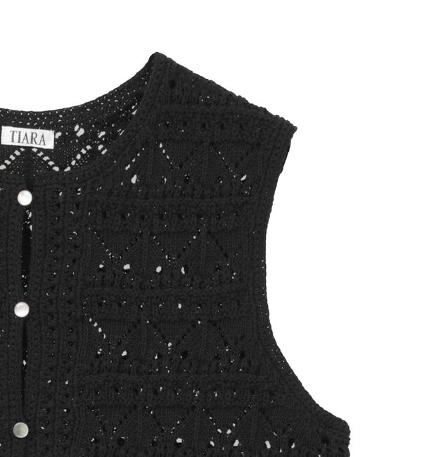 TIARA「クロシェライクベスト」|カーディガン|