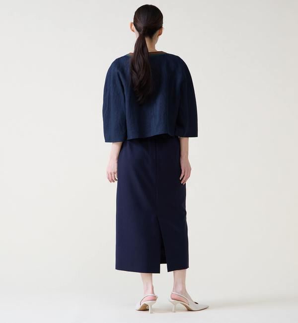 TIARA「カラーブロックジャケット」|ノーカラージャケット|