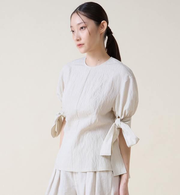 TIARA「リボンスリーブブラウス」|シャツ・ブラウス|アイボリー