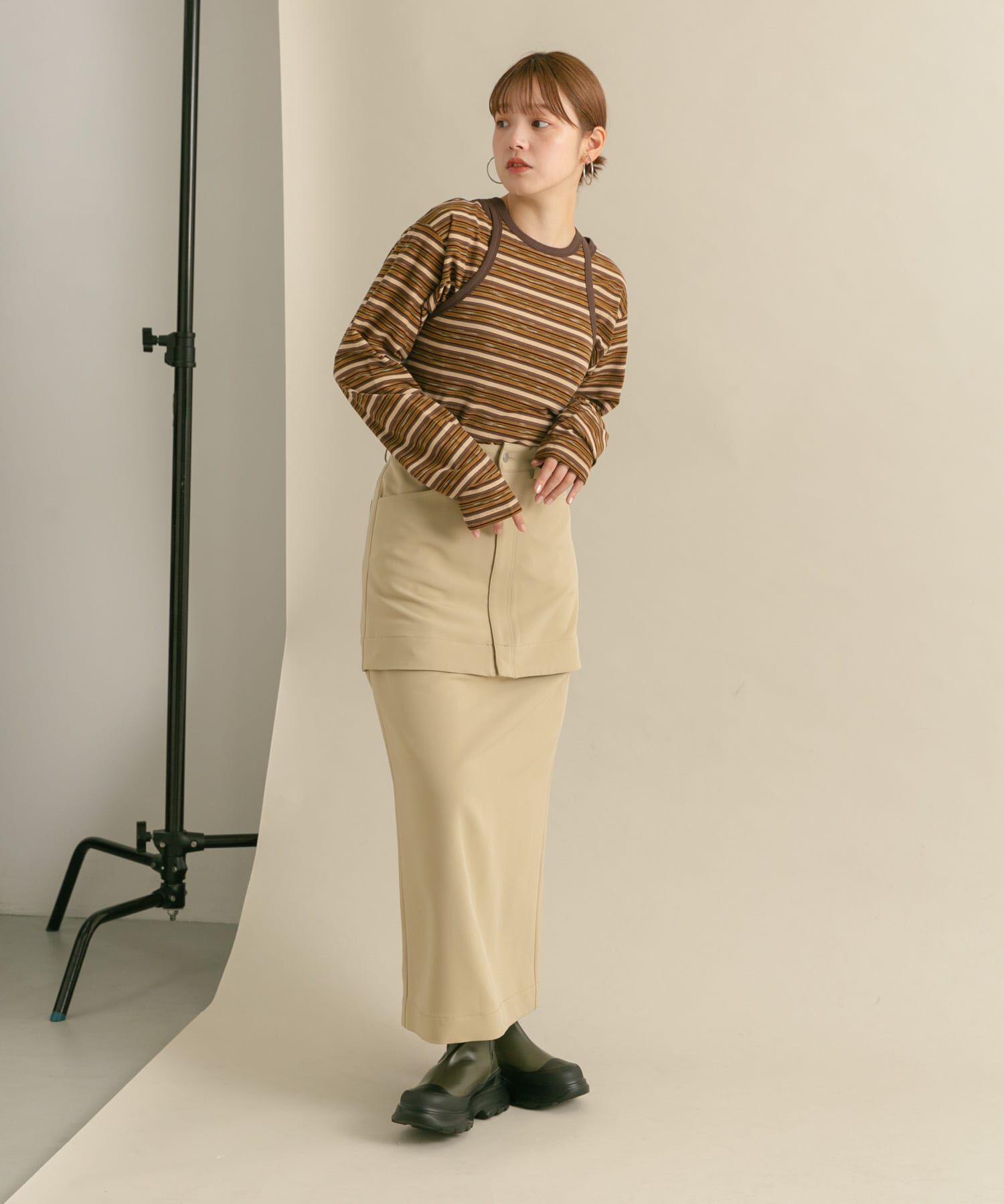  「ボーダータンクトップSETトップス」|Tシャツ・カットソー|