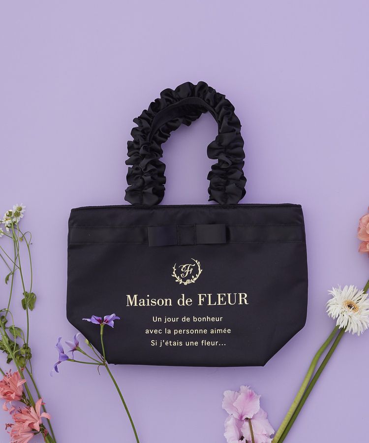Maison de FLEUR「ブランドロゴフリルハンドルトートSバッグ」|トートバッグ|ブラック