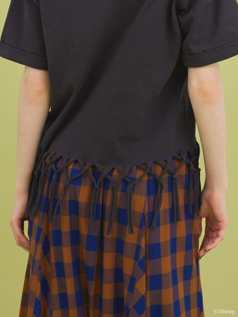  「裾フリンジ半袖カットプルオーバー/Mickey」|Tシャツ・カットソー|