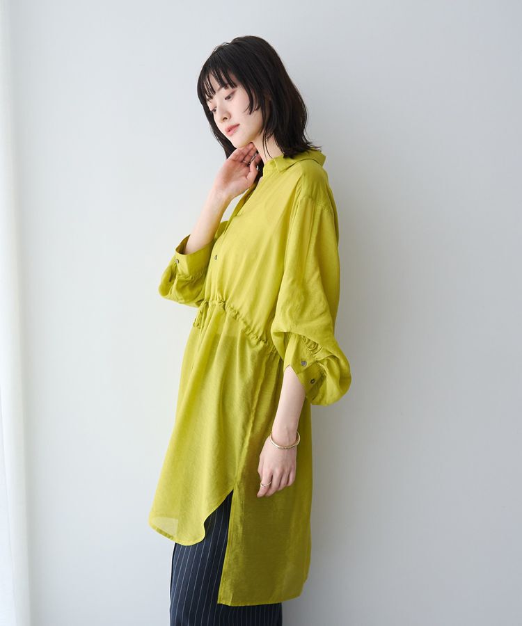 YECCA VECCA「シアー2way袖バルーンチュニック」|シャツ・ブラウス|