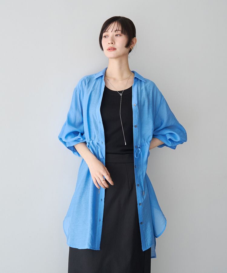 YECCA VECCA「シアー2way袖バルーンチュニック」|シャツ・ブラウス|