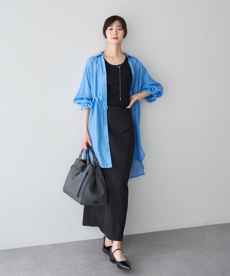 YECCA VECCA「シアー2way袖バルーンチュニック」|シャツ・ブラウス|