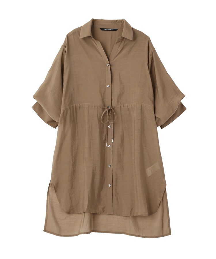 YECCA VECCA「シアー2way袖バルーンチュニック」|シャツ・ブラウス|