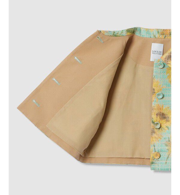 LOULOU WILLOUGHBY「【LOULOU WILLOUGHBY】サンフラワーJQステンカラーショートジャケット」|テーラードジャケット|