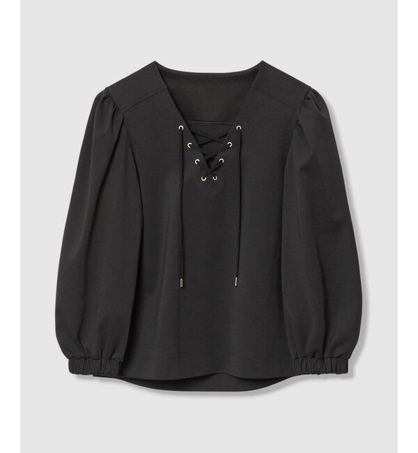 LOULOU WILLOUGHBY「【LOULOU WILLOUGHBY】モックロディレースアップマリンプルオーバー」|Tシャツ・カットソー|